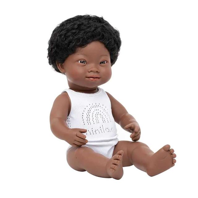 Miniland Baby - African Boy With Down Syndrome Baby Doll - 38cm