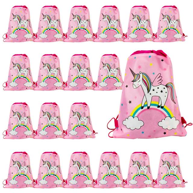 UKR - Drawstring Backpack - Pack of 20 - Unicorn - Pink