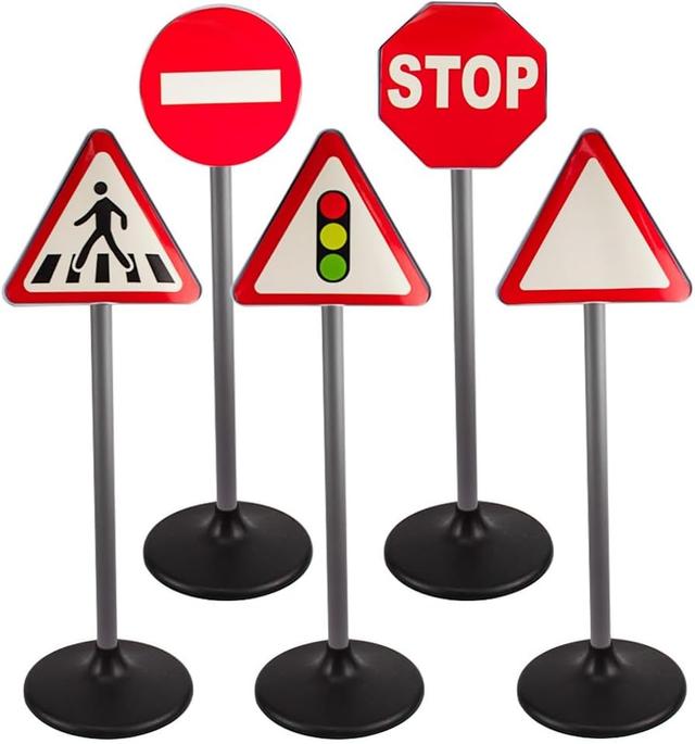 UKR - Road Traffic Signs Pretend Playset - 5 Pcs