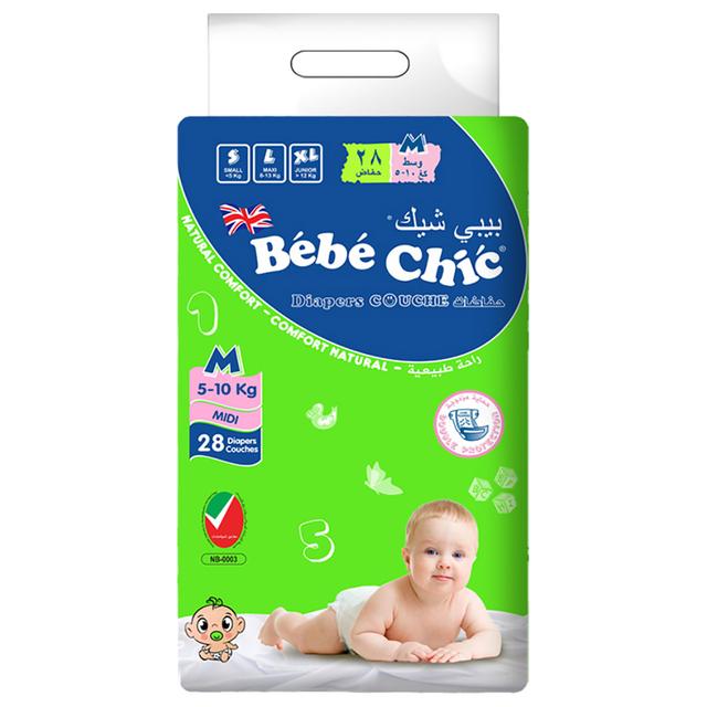 Bebe Chic - Midi Baby Diaper - 5-10kg - Size M - 28pcs