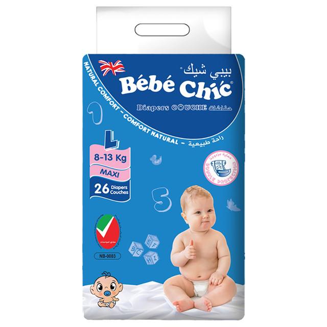 Bebe Chic - Maxi Baby Diaper - 8-13kg - Size L - 26pcs