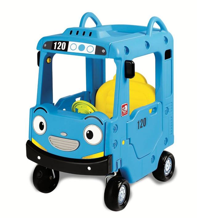 Amsham - Little Bus Tayo Roof Car Ride Indoor Car Kids - Blue