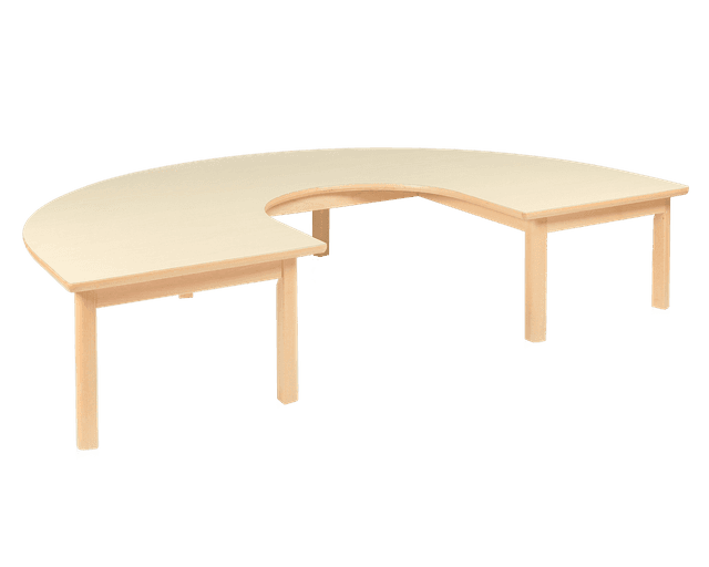 Edu Fun - Elegance U-Shape Table With 6 Legs - Woody - 46 cm