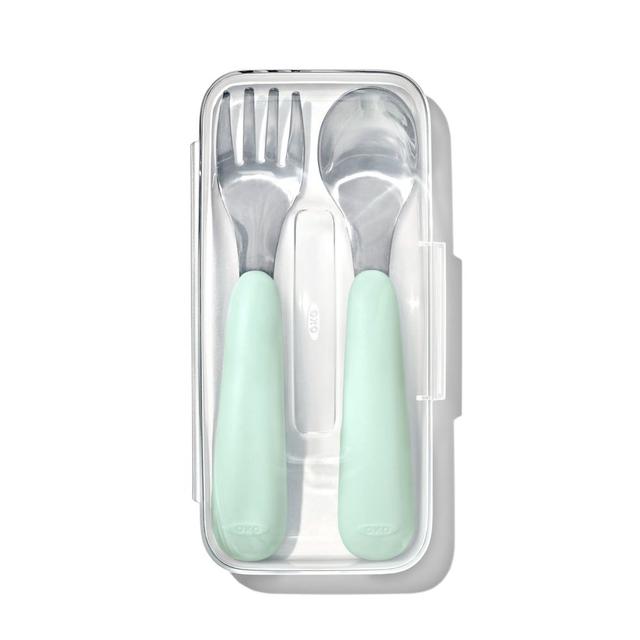 Oxo-Tot - On The Go Fork And Spoon Set - Opal