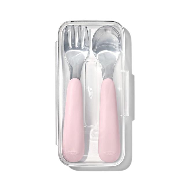 Oxo-Tot - On The Go Fork And Spoon Set - Blossom