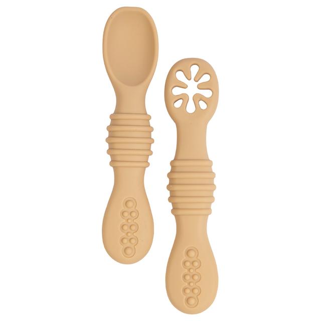 Babies Basic - First Stage Silicone Training Spoon With Masher - Cream