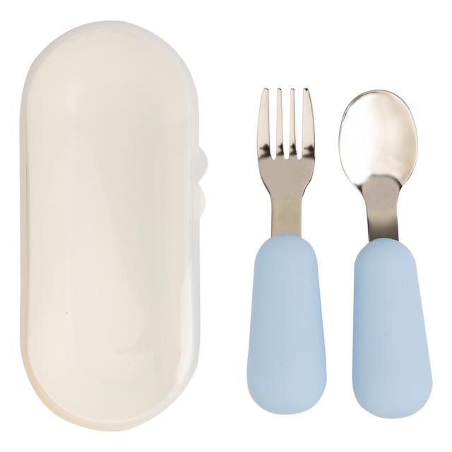 Babies Basic - Stainless Steel Cutlery Set - 2pcs - Blue