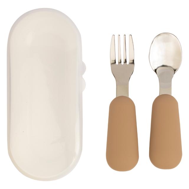 Babies Basic - Stainless Steel Cutlery Set - 2pcs - Cream