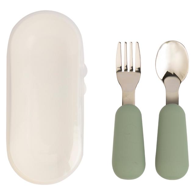 Babies Basic - Stainless Steel Cutlery Set - 2pcs - Green