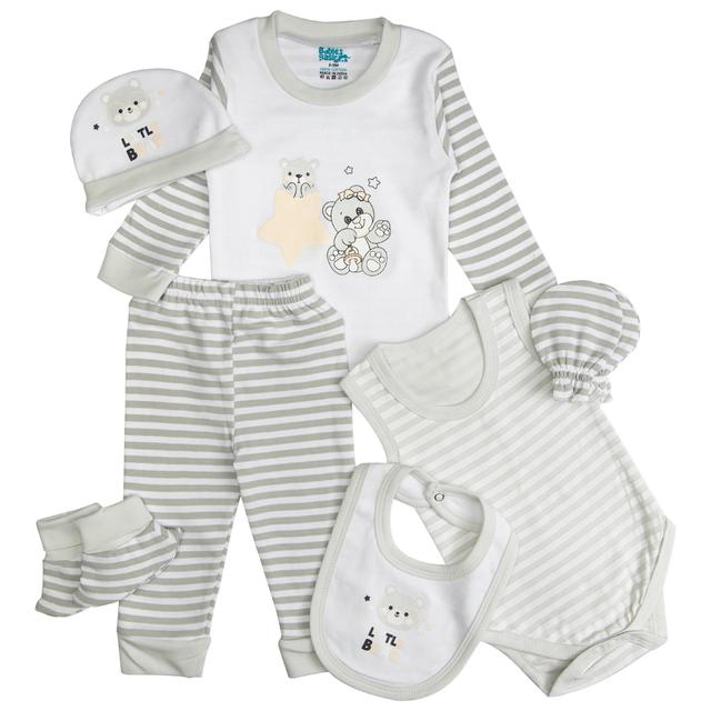 Babies Basic - 7pc-Set - Cotton Matching Set - Grey