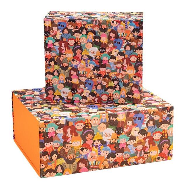 Y-PaperCo. - Abstract People Gift Box - Medium 24x21x11cm