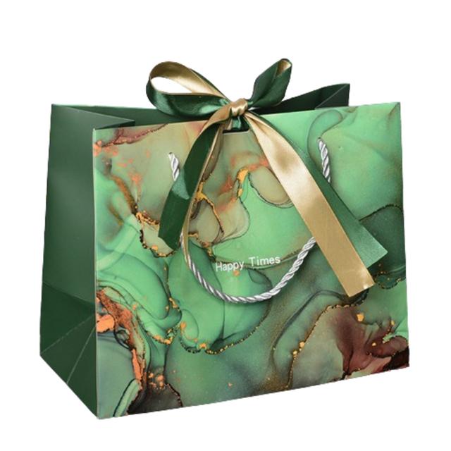 Y-PaperCo. - Gilt Gift Bag - 2pcs - Large - Green