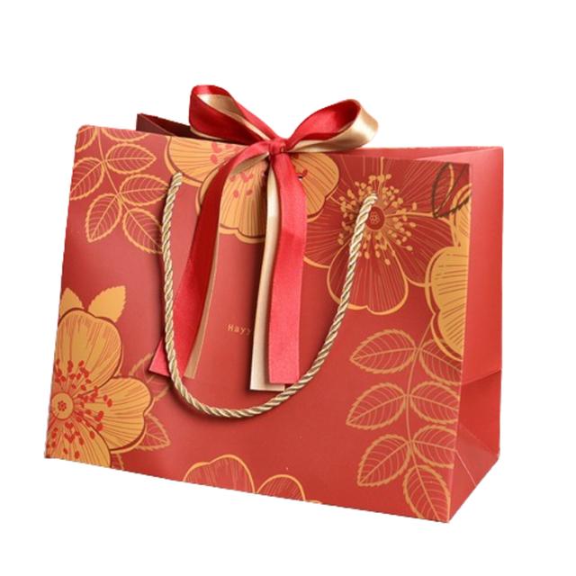 Y-PaperCo. - Happy Time Gift Bag - 3pcs - Medium - Red