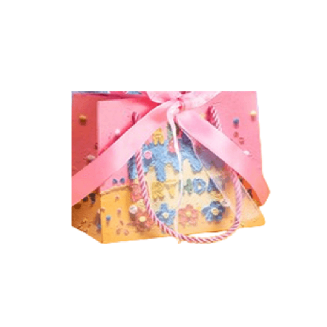 Y-PaperCo. - 3D Birthday Cake Themed Gift Bag - Pink - M - Pack of 3