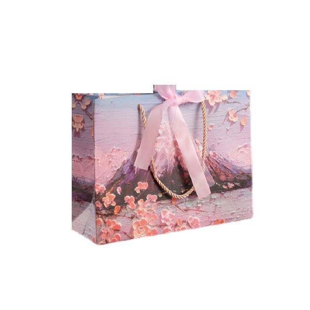 Y-PaperCo - Snow Mountain Cherry Blossoms Gift Bag - Pack of 2 - Large