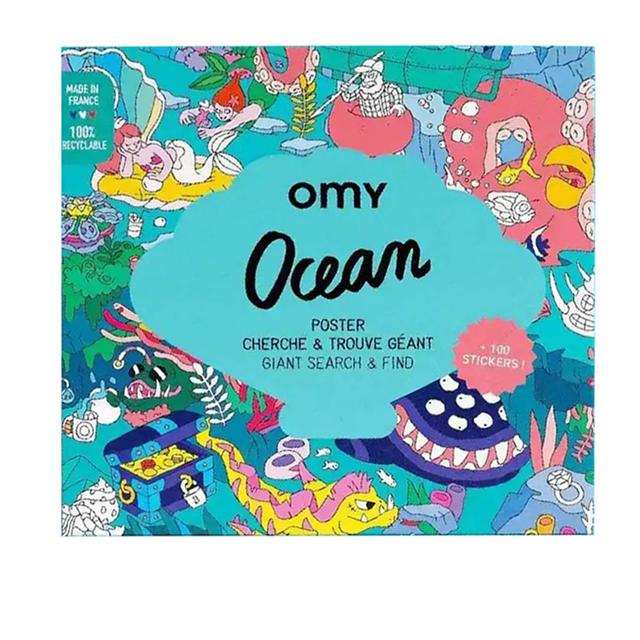 Omy - Ocean Search And Find Poster With Stickers - Large - 100pcs