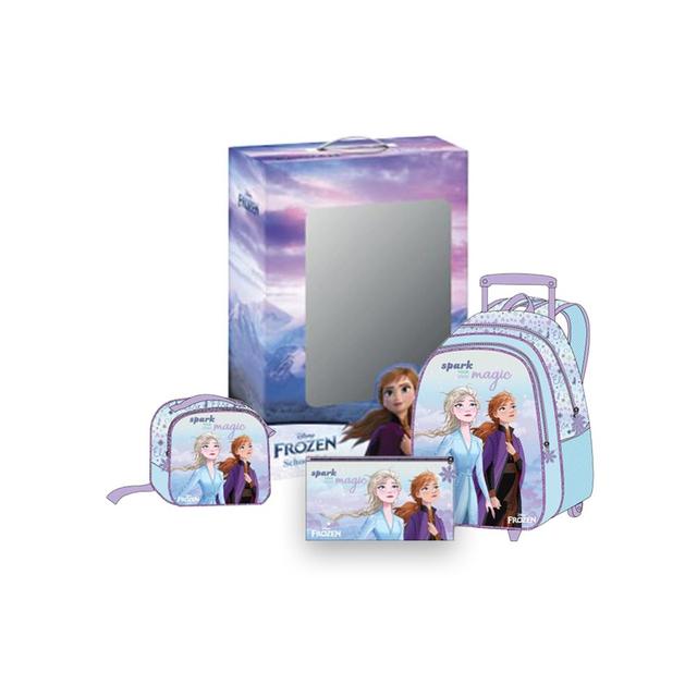 Disney - Frozen Kids 3-in-1 Box Set W/ 18" - Trolley School Bag, Lunch Bag & Pencil Case