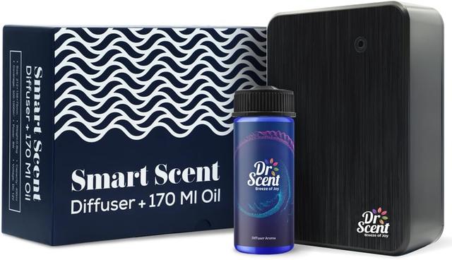 Dr Scent - Essential Oil Smart Scent Diffuser - Black + Diffuser Aroma Oil - Address 170ml