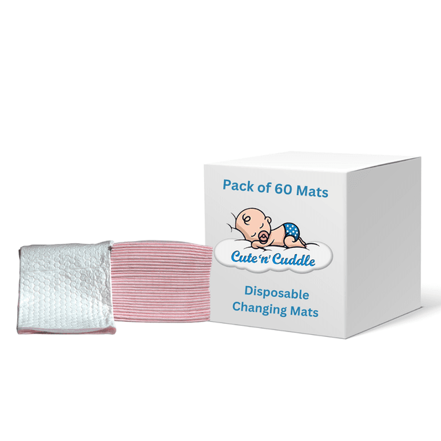 Cute 'n' Cuddle - Disposable Changing Mats - 60 x 45 - Pack of 60 - Pink