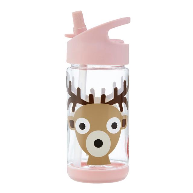 3 Sprouts - Deer Print Water Bottle - Pink - 354 ml