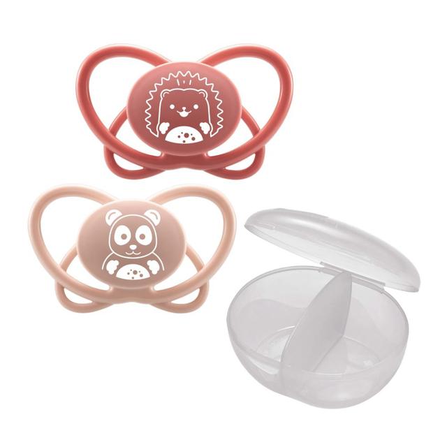 Nip - Butterfly Soother With Sterilizer Box 16-32M - Pink - 2 pcs