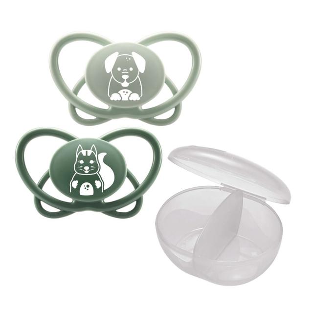 Nip - Butterfly Soother With Sterilizer Box 16-32M - Green - 2 pcs