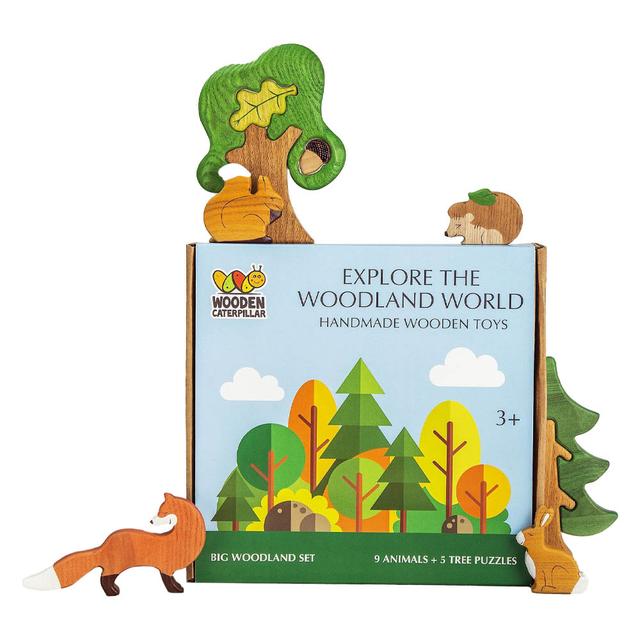 Wooden Caterpillar Toys - Toy Animal Figurines With Tree Puzzles