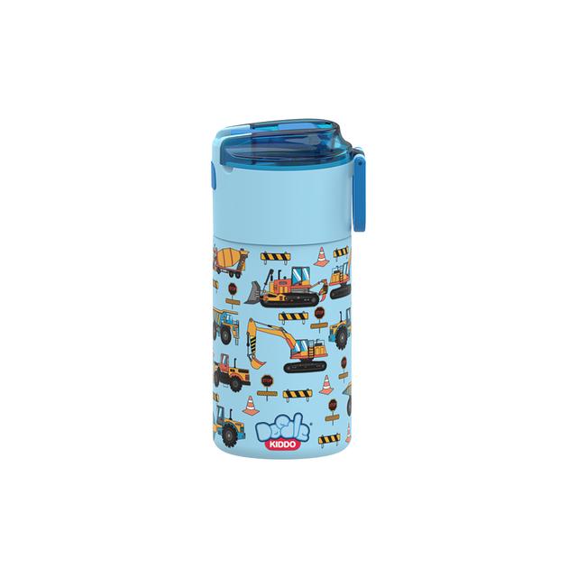 Doodle Kiddo - Stainless Steel Water Bottle - Cars And Trucks - 450 ml