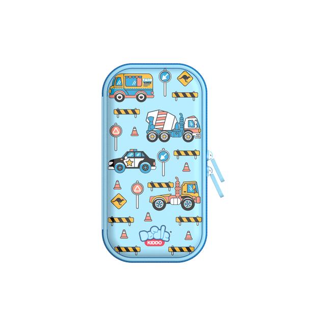 Doodle Kiddo - Cars And Trucks Themed Pencil Case - Blue