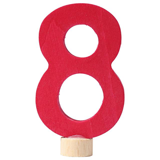 Grimm's - Decorative Number 8 - Red