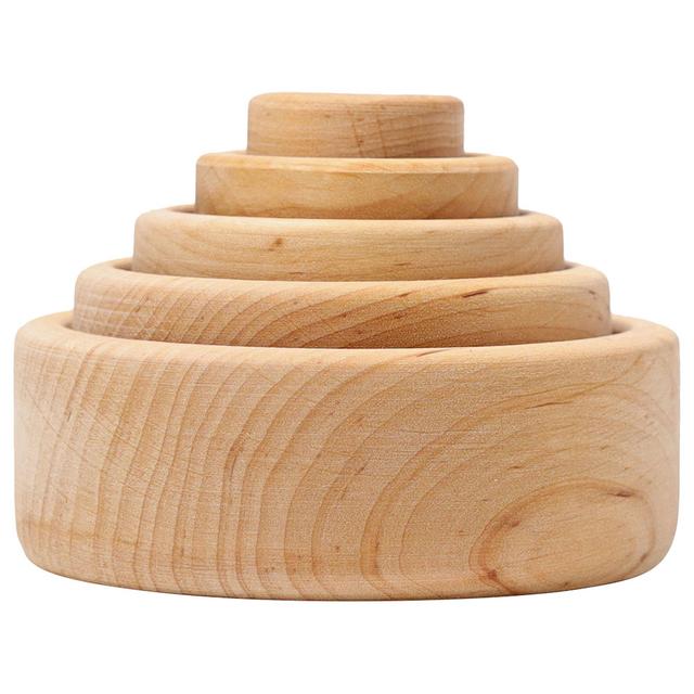 Grimm's - Set Of Stacking Bowls - 5pcs - Natural