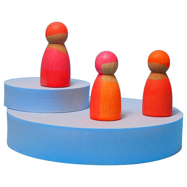 Grimm's - Neon Friends Wooden Figures - Pink - 3pcs