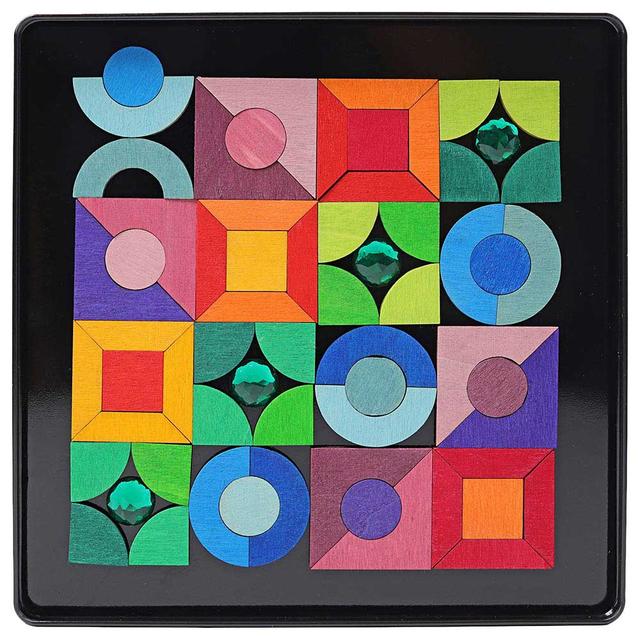 Grimm's - Magnet Puzzle Triangle/Square/Circle With Sparkling Parts