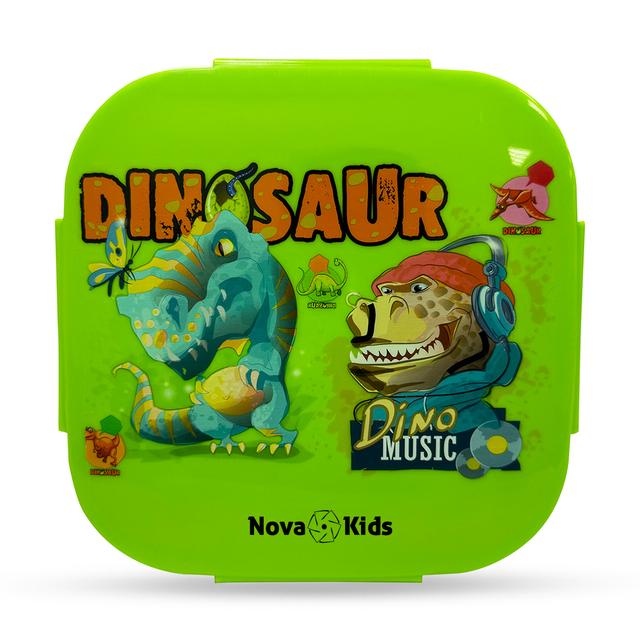 Nova Kids - Square Bento Lunch Box 1000ml - Dino Green