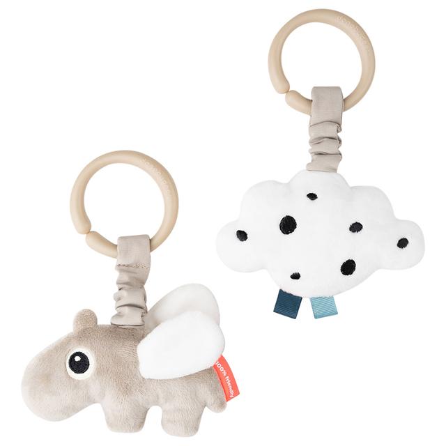 Done by Deer - Hanging Activity Toy - Happy Clouds Sand - 2pcs