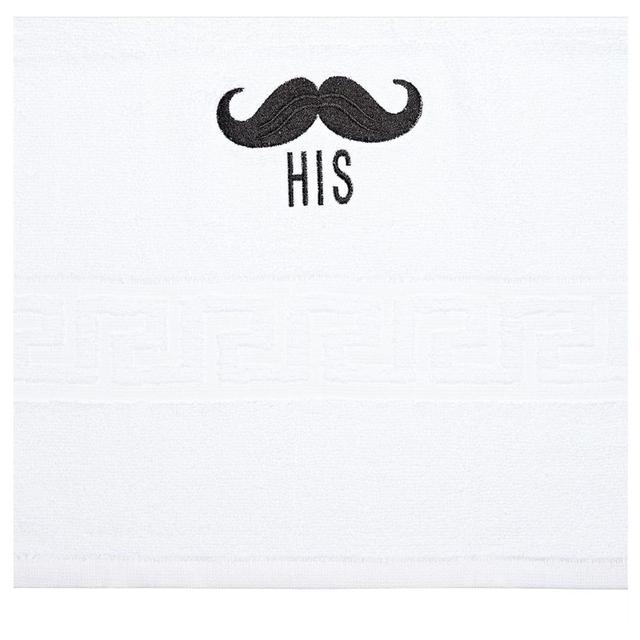 BYFT - Premium Mr. Mustache Hand Towel - White