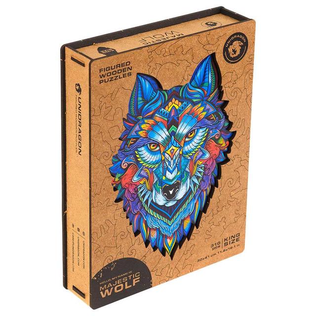 Unidragon - Figured Wooden Puzzle Kit - Majestic Wolf - King - 310pcs