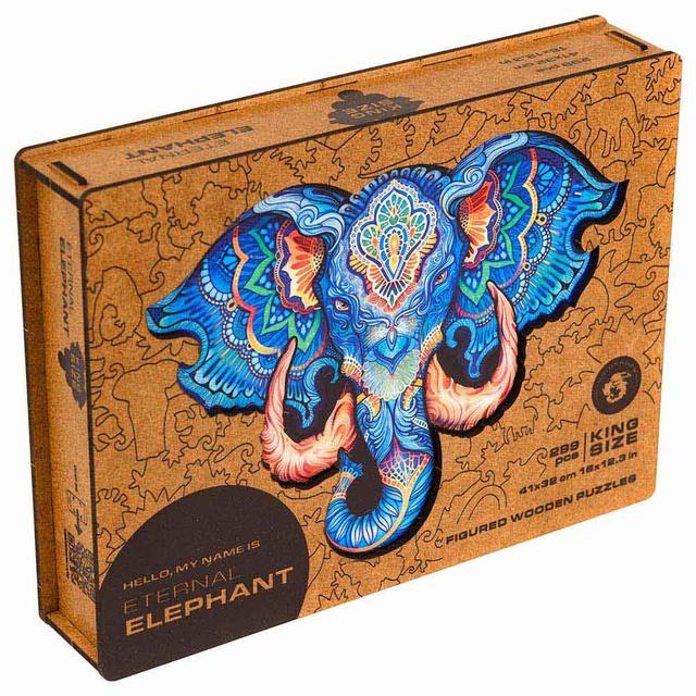 Unidragon - Figured Wooden Puzzle Kit - Eternal Elephant - King - 299pcs