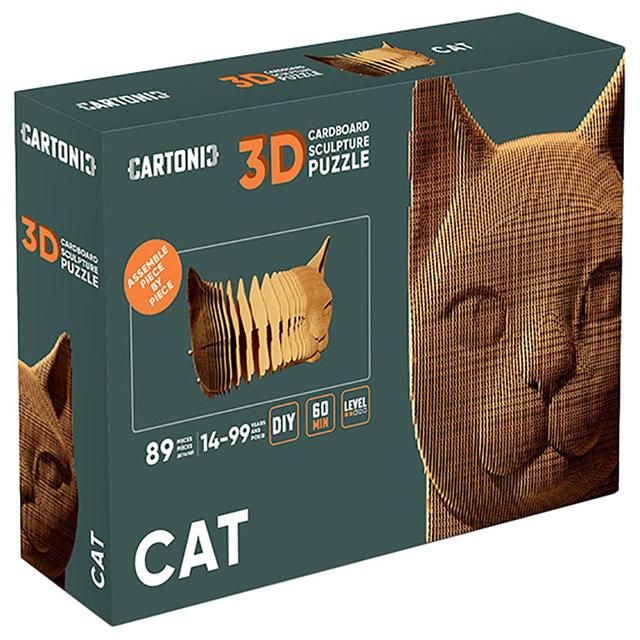 Cartonic - 3D Cardboard Sculpture Puzzle - Cat - 89pcs