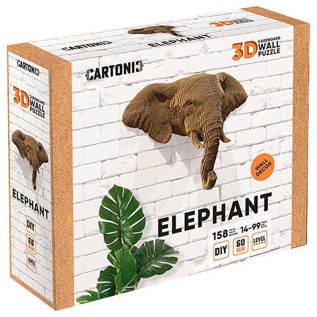 Cartonic - 3D Cardboard Wall Puzzle - Elephant - 158pcs