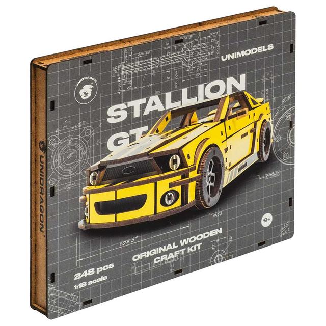 Unidragon - Figured Wooden Puzzle Kit - Stallion GT - 248pcs - Yellow