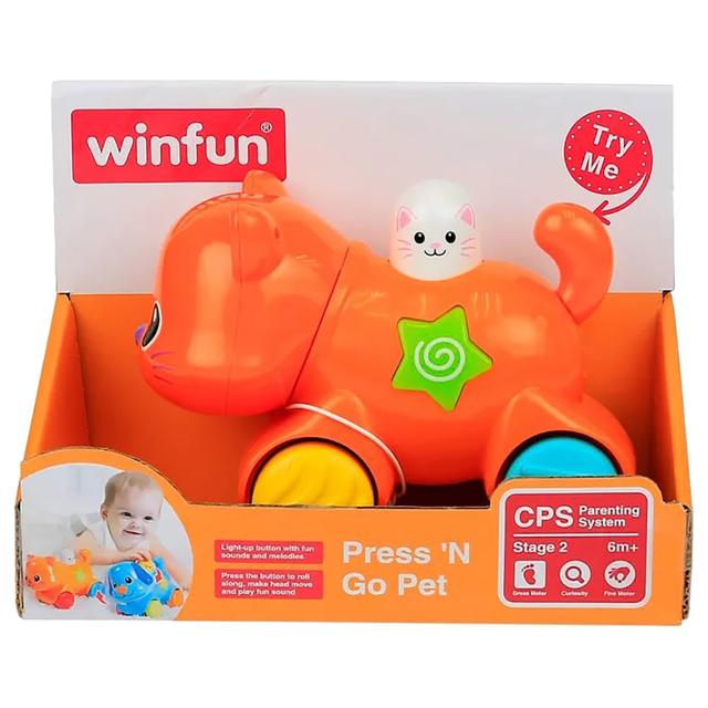 Winfun - Press N Go Pet - Kitten - Orange