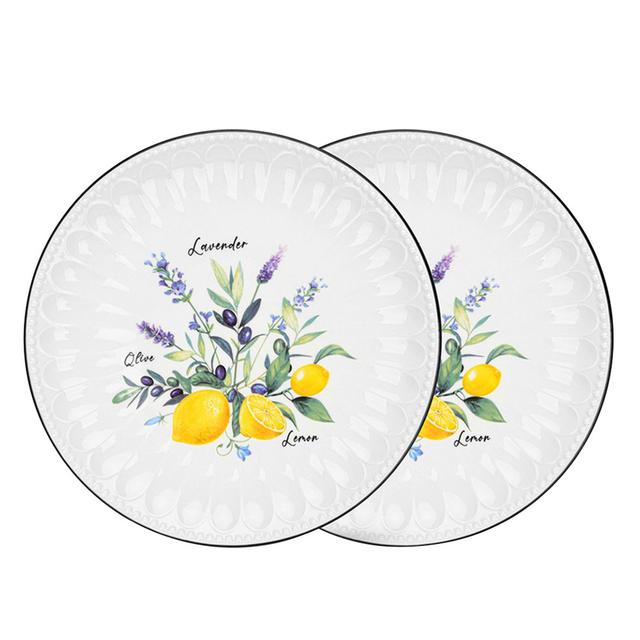 Fissman - Lemon Provence Series Porcelain Plate - 26 cm - 2pcs