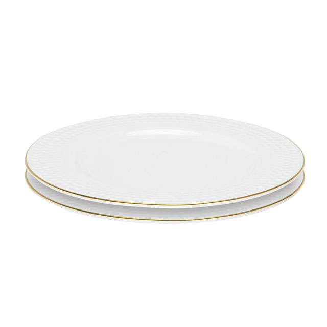 Fissman - Noemi Fine Bone China Plate - White - 20 cm - 2pcs