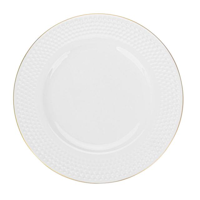 Fissman - Noemi Fine Bone China Plate - White - 25 cm - 2pcs