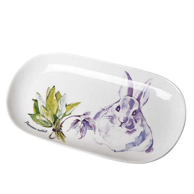 Fissman - Provence Rabbit Design Porcelain Oval Plate - 400 ml