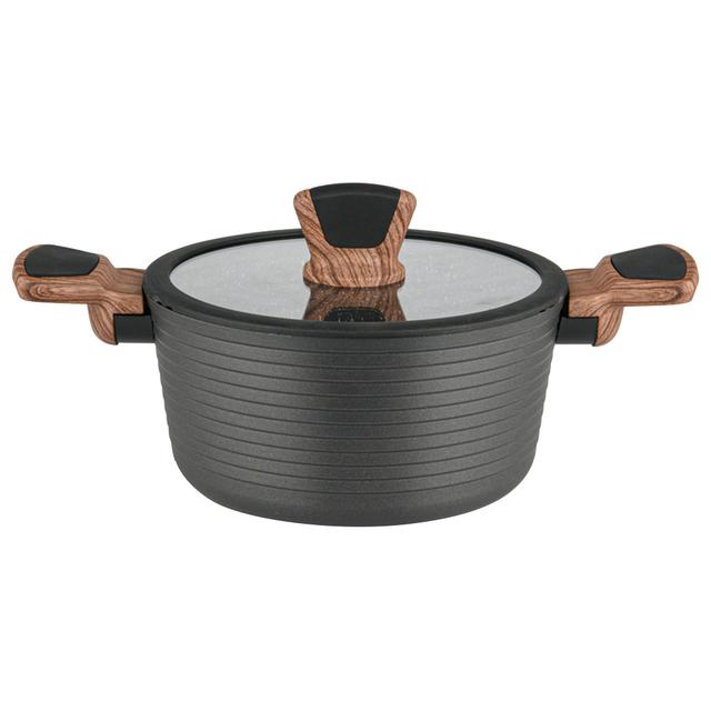 Fissman - Diamond Series Stockpot With Glass Lid - Black - 2.6 L