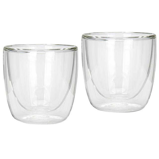 Fissman - Double Wall Glass Cup - Clear - 100 ml - 2pcs