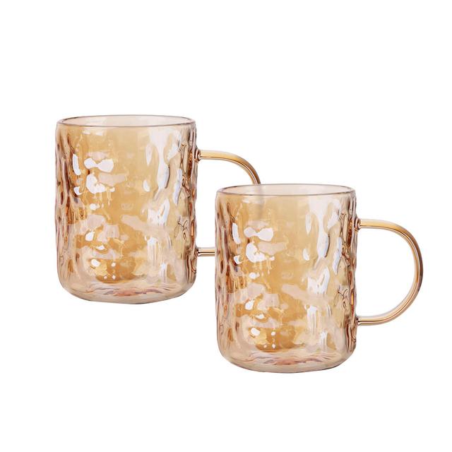 Fissman - Glass Tea Or Coffee Mug - Orange - 270 ml - 2pcs