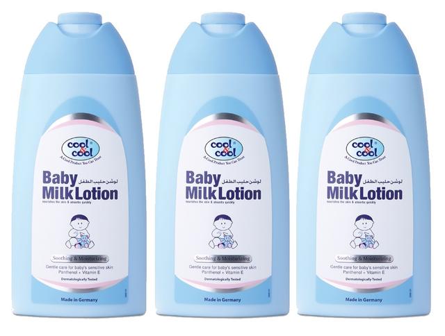 Cool&Cool Baby Milk Lotion, 250ml - Bundle of 3